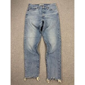 Levi's Premium Jeans Women's 27 Blue Light Wash Wedgie Straight Leg Distressed